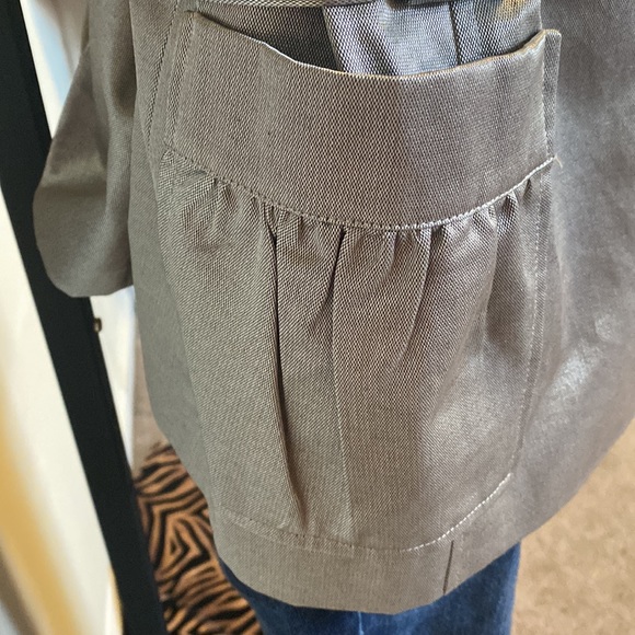 PRE-OWNED WOMEN’S VINTAGE RETRO CACHE METALLIC BELTED TRENCH JACKET - Picture 9 of 16